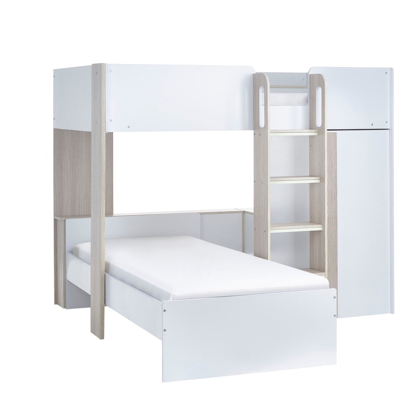 Horizon Bunk Bed - Woodgrain and White