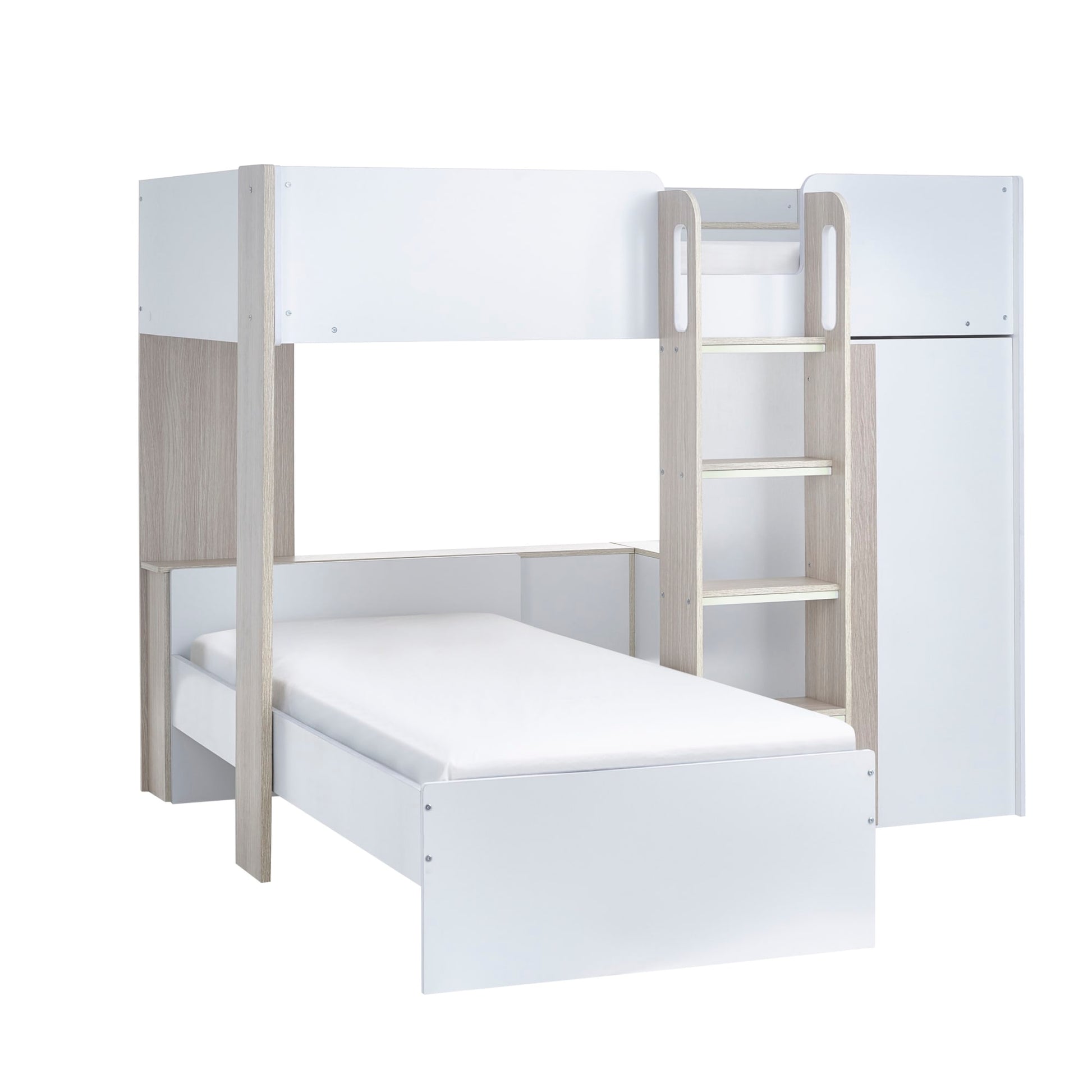 Horizon Bunk Bed - Woodgrain and White