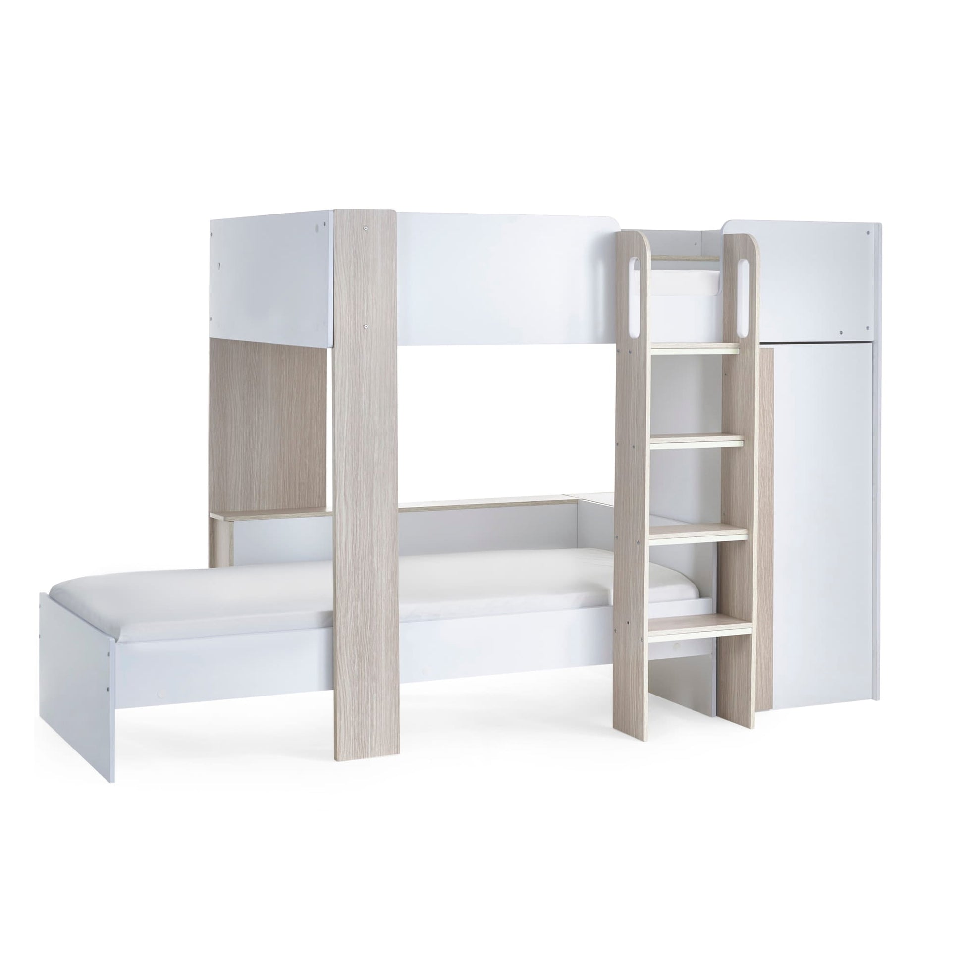 Horizon Bunk Bed - Woodgrain and White