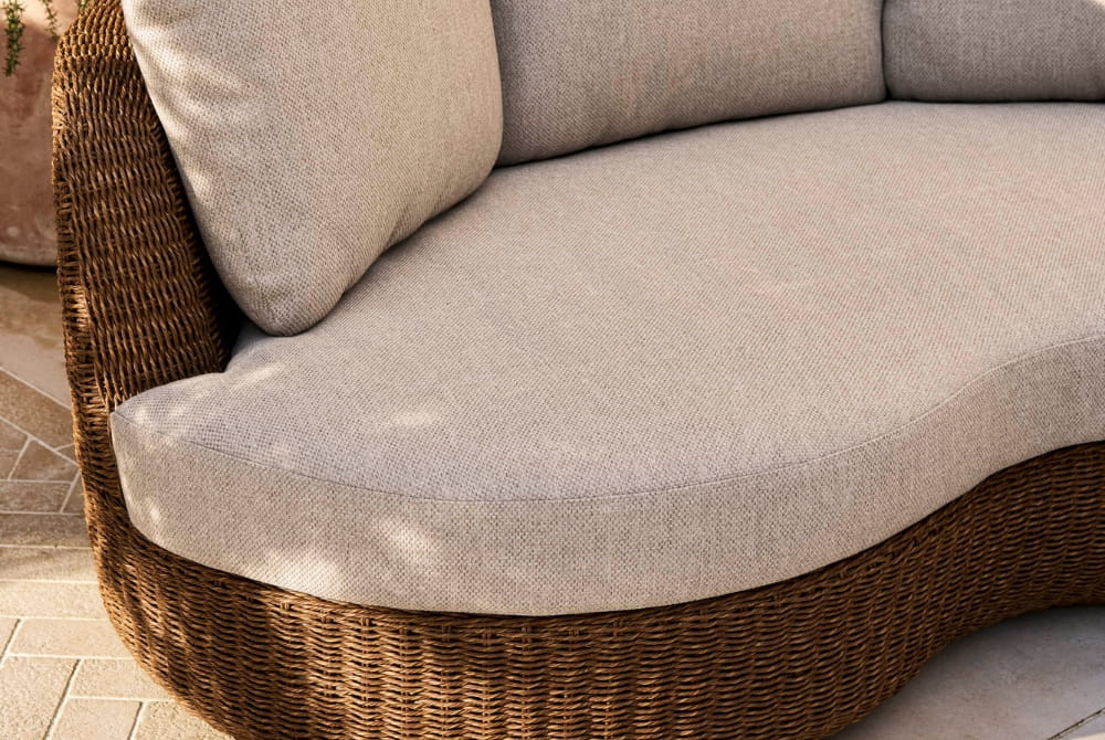 Hambridge Curved Corner Sofa Set - Rattan Dark Natural