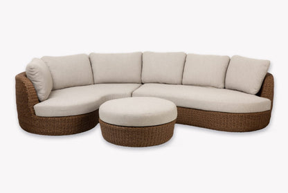 Hambridge Curved Corner Sofa Set - Rattan Dark Natural