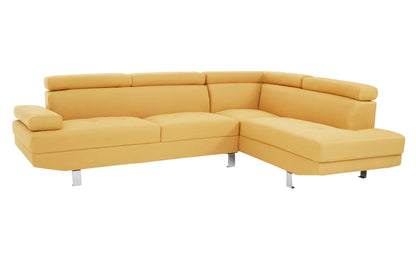 Hanover Ochre Linen Corner Sofa with Adjustable Headrests