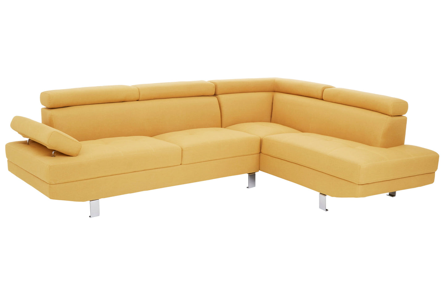 Hanover Ochre Linen Corner Sofa with Adjustable Headrests
