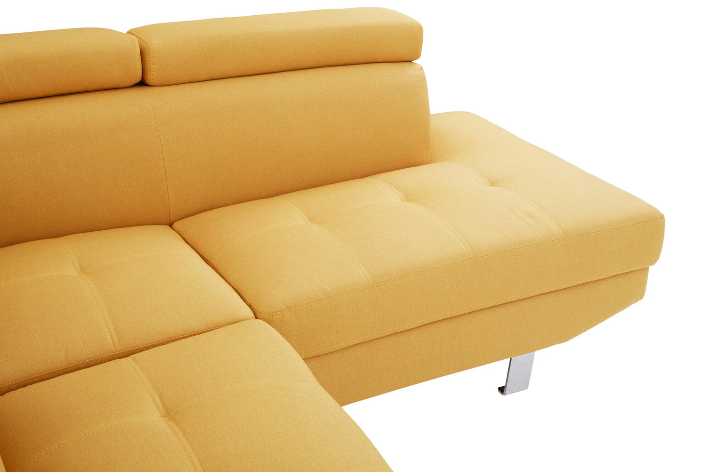 Hanover Ochre Linen Corner Sofa with Adjustable Headrests