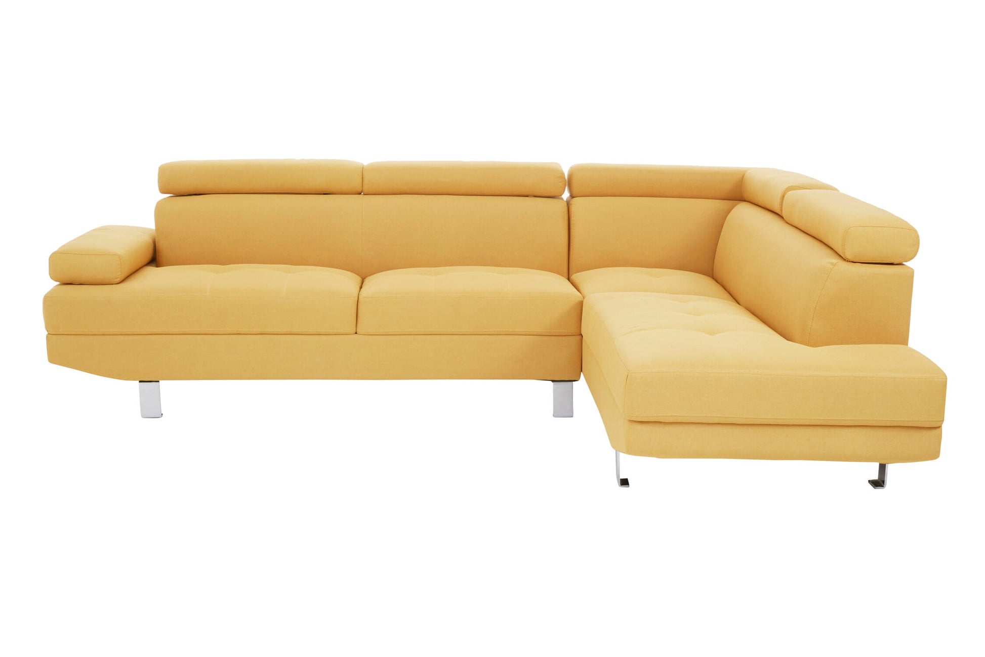 Hanover Ochre Linen Corner Sofa with Adjustable Headrests