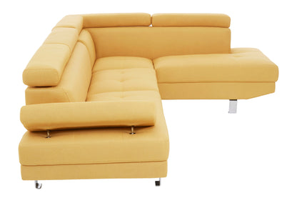 Hanover Ochre Linen Corner Sofa with Adjustable Headrests
