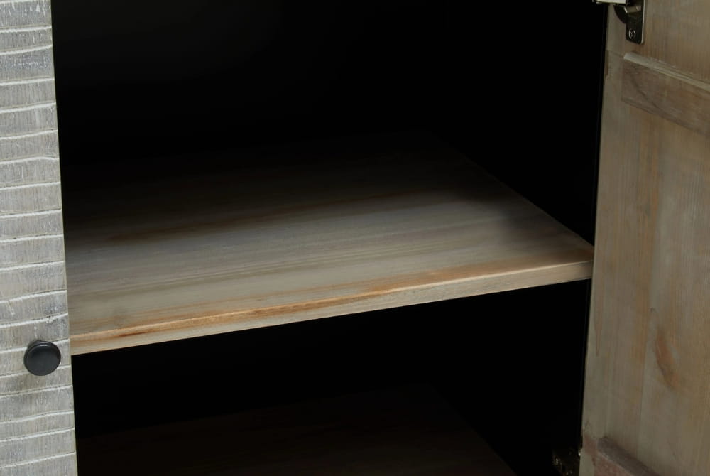 Harrington Grey Wash Recycled Pine Wood 4 Door Sideboard
