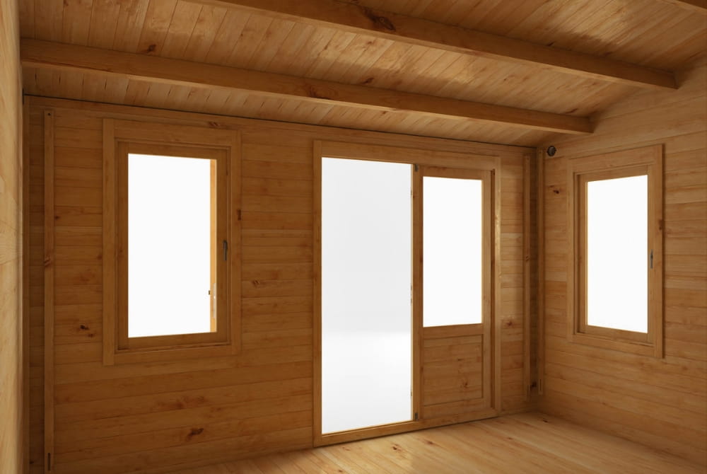 The Home Office Elite Log Cabin with Side Shed 5.1m x 4m