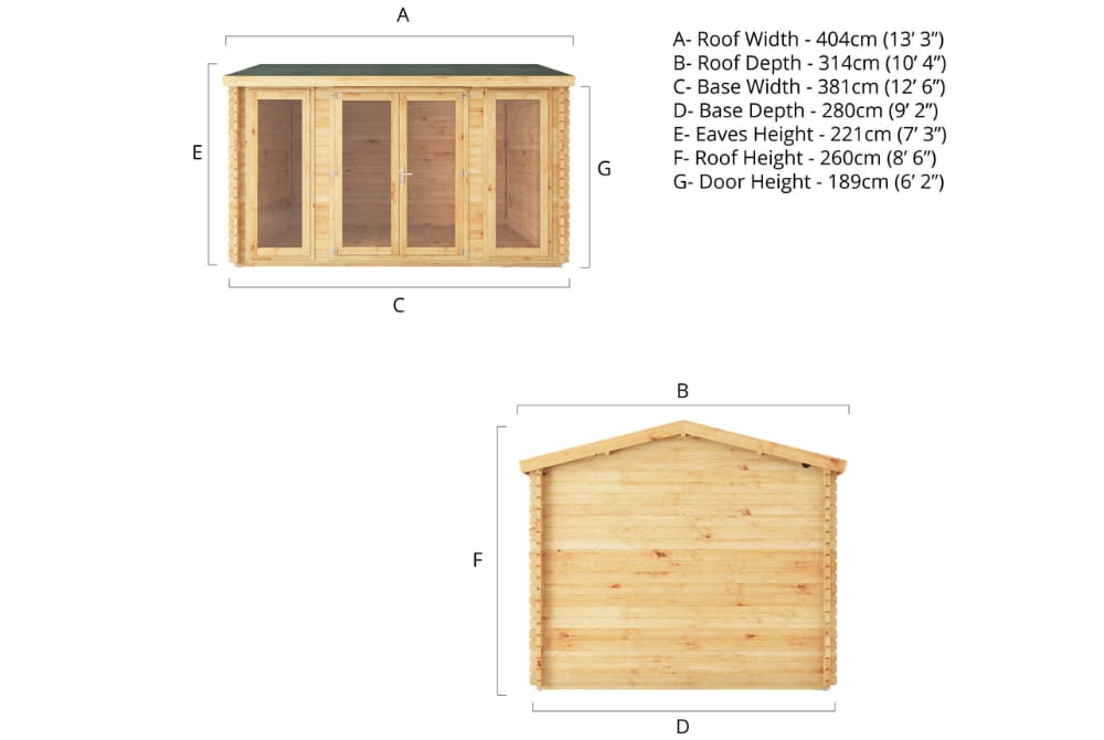 The Home Office Studio Log Cabin 4m x 3m
