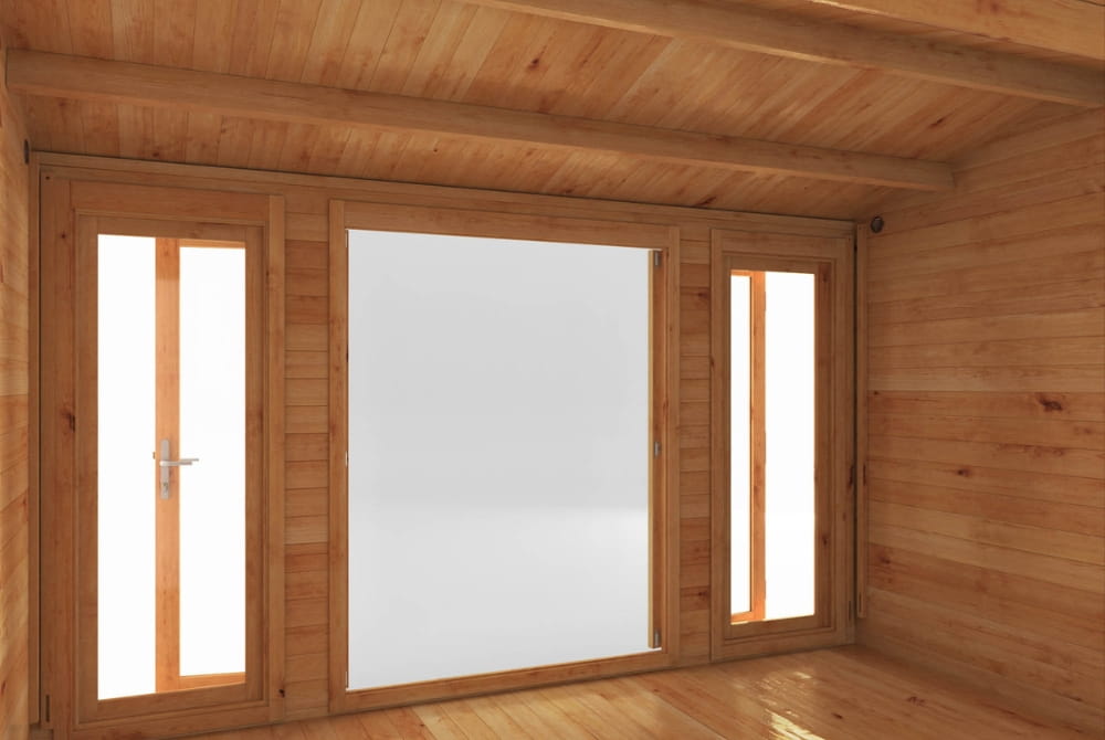The Home Office Studio Log Cabin with Side Shed 5.1m x 3m