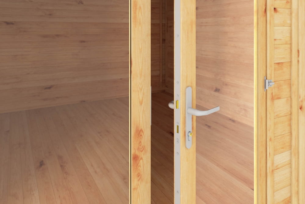 The Home Office Studio Log Cabin with Side Shed 6.1m x 4m