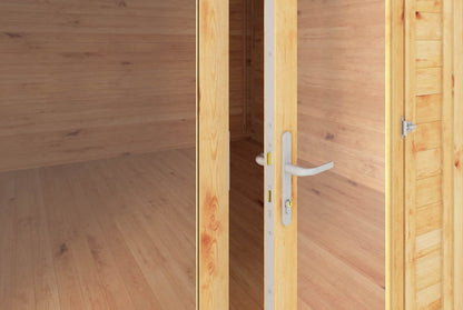 The Home Office Studio Log Cabin with Side Shed 6.1m x 4m