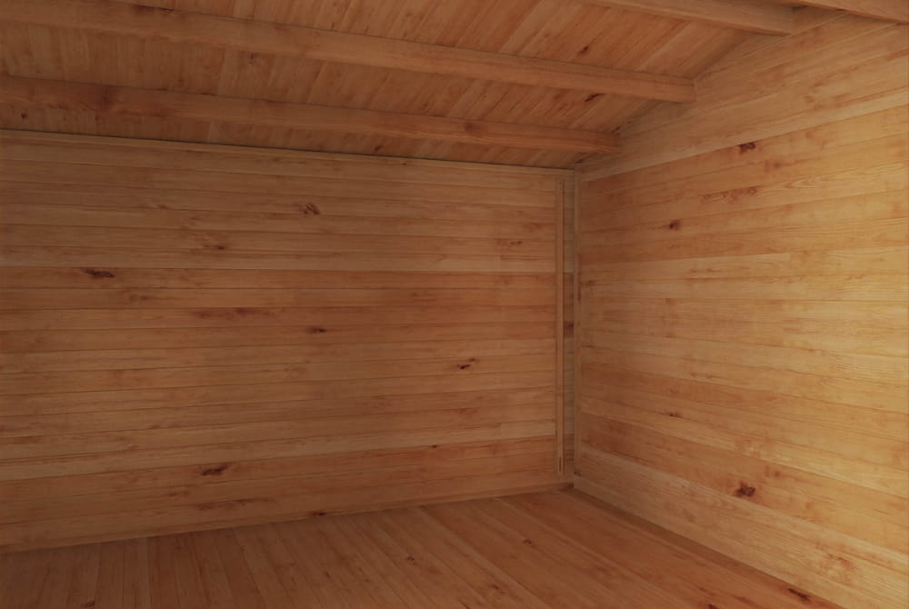The Home Office Studio Log Cabin with Side Shed 6.1m x 4m