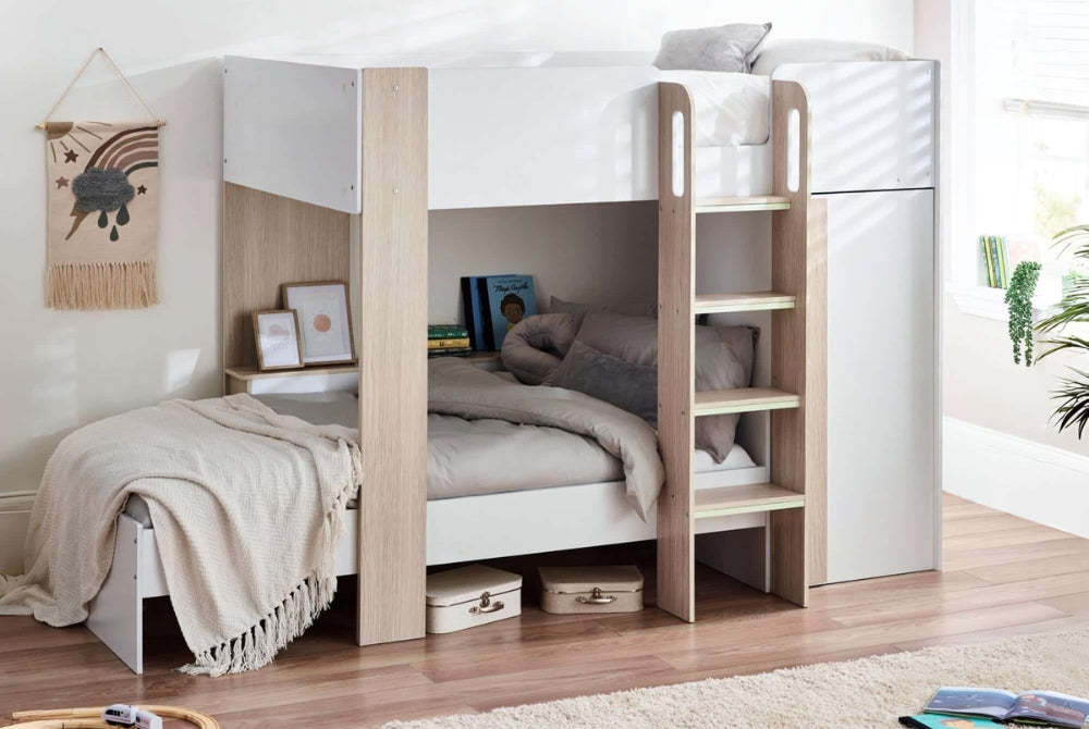 Horizon Bunk Bed - Woodgrain and White
