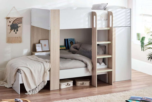 Horizon Bunk Bed - Woodgrain and White