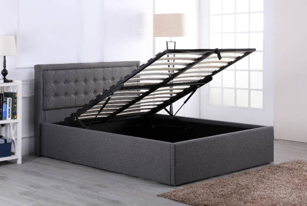 Houston Grey Fabric Ottoman Bed