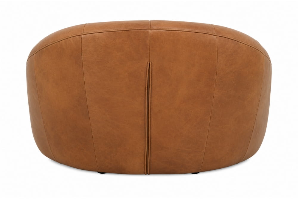 Hoxton Light Brown Leather Lounge Cocoon Chair