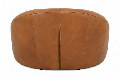 Hoxton Light Brown Leather Lounge Cocoon Chair