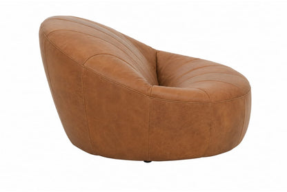 Hoxton Light Brown Leather Lounge Cocoon Chair