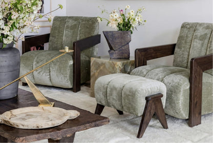 Hudson Dusty Sage Chair with optional Foot Stool