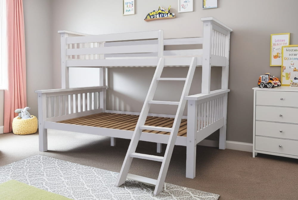 Lucca Triple White Bunk Bed