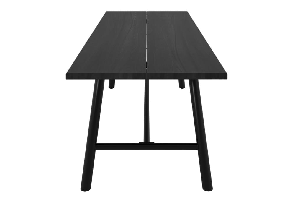 Louie Black Dining Table with 6 Ashton Black Dining Chairs