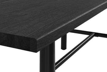 Louie Black Dining Table with 6 Ashton Black Dining Chairs