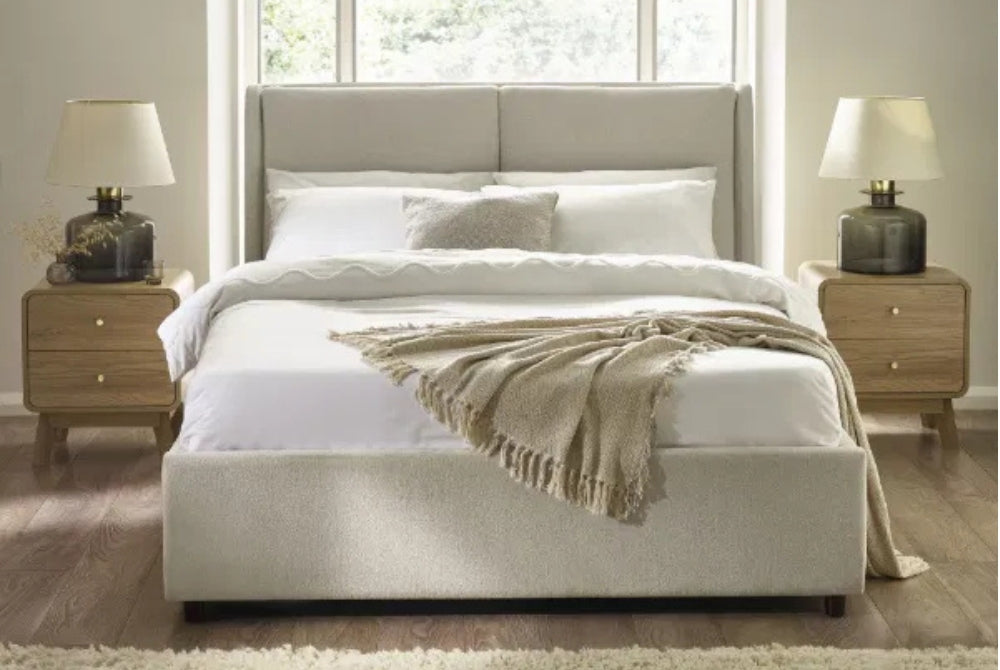 Maddock Beige Ottoman Bed