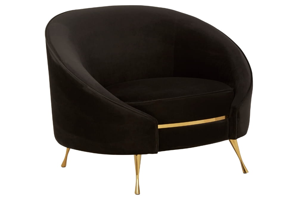 Manhattan Black Velvet Cocoon Chair