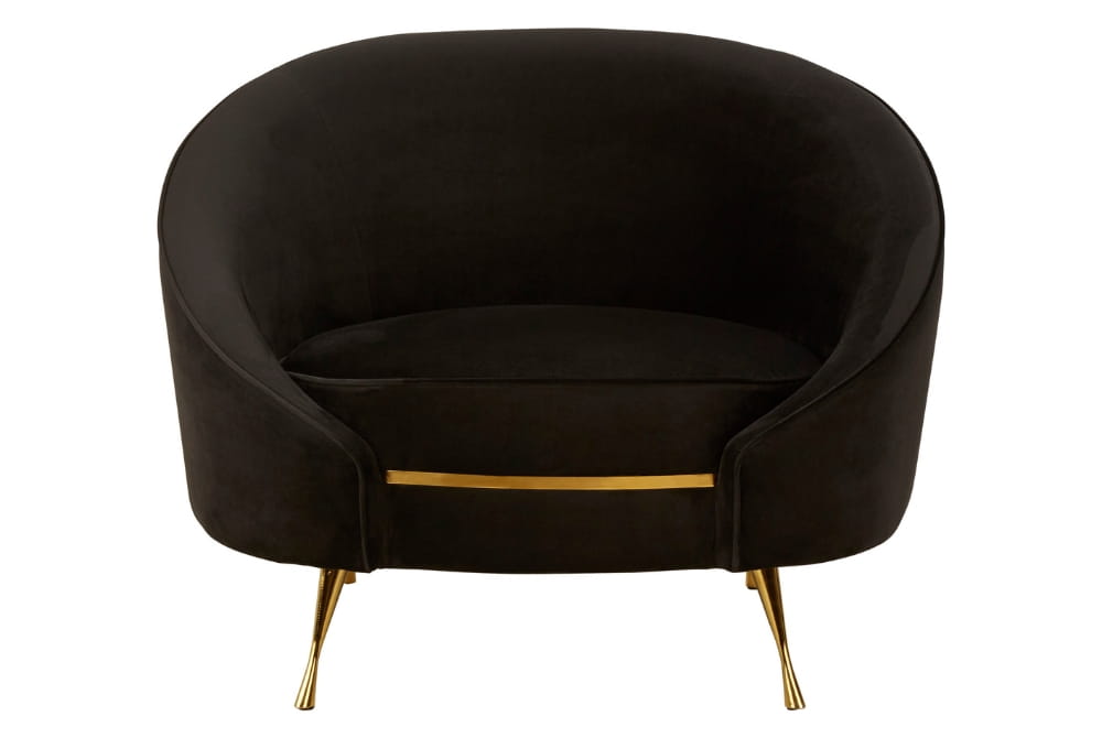 Manhattan Black Velvet Cocoon Chair