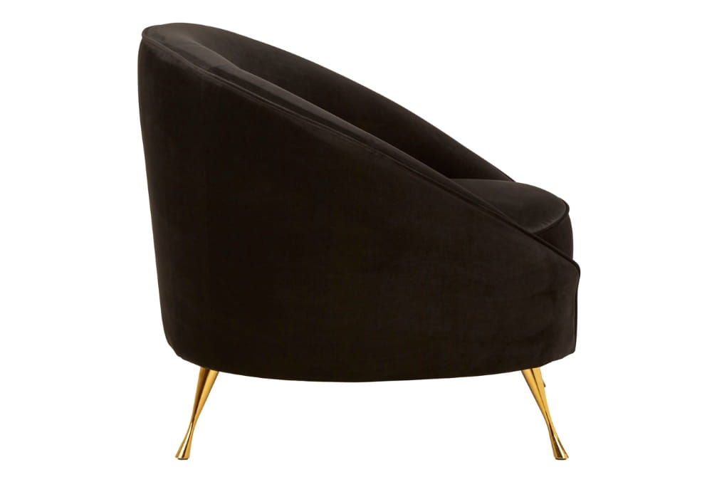 Manhattan Black Velvet Cocoon Chair