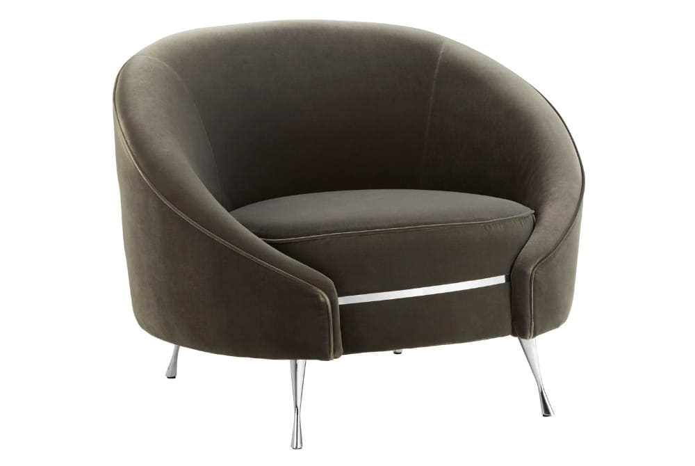Manhattan Grey Velvet Cocoon Chair