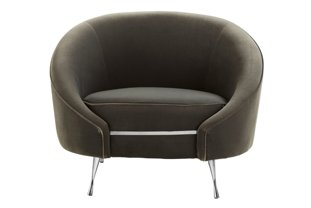 Manhattan Grey Velvet Cocoon Chair