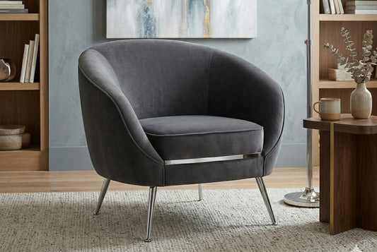 Manhattan Grey Velvet Cocoon Chair