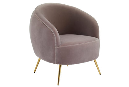Manhattan Mink Velvet Curved Accent Chair