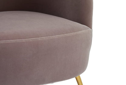 Manhattan Mink Velvet Curved Accent Chair