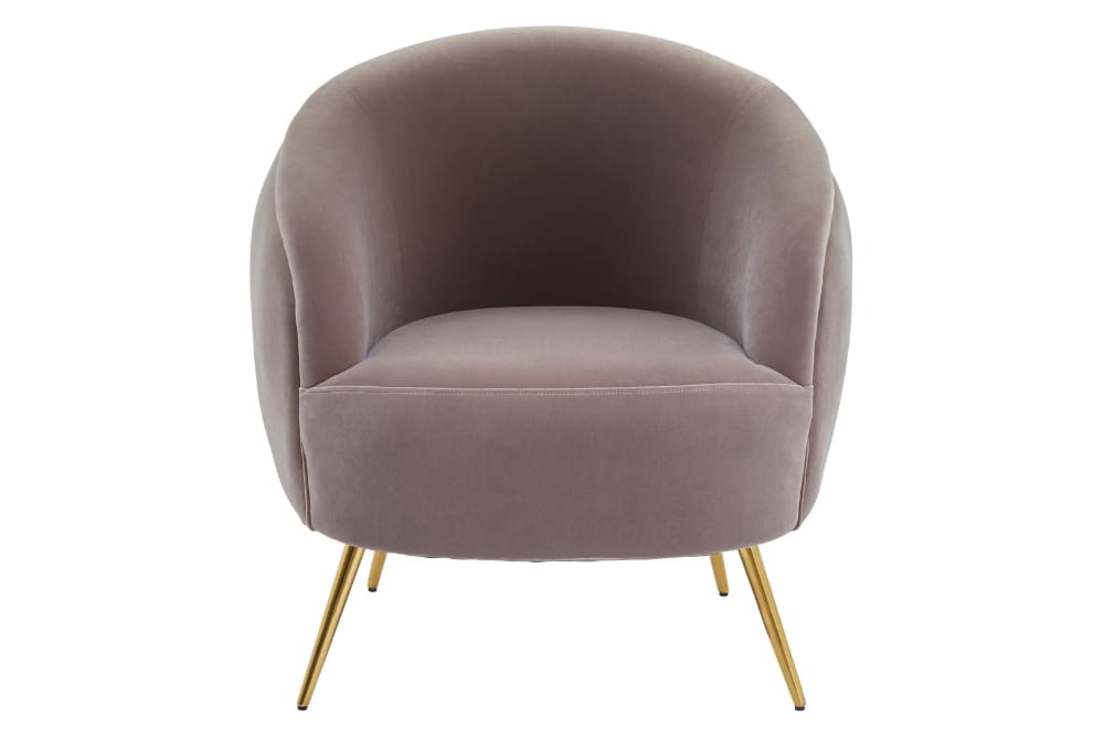Manhattan Mink Velvet Curved Accent Chair