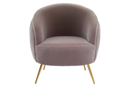 Manhattan Mink Velvet Curved Accent Chair