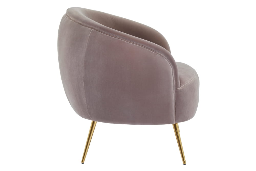 Manhattan Mink Velvet Curved Accent Chair