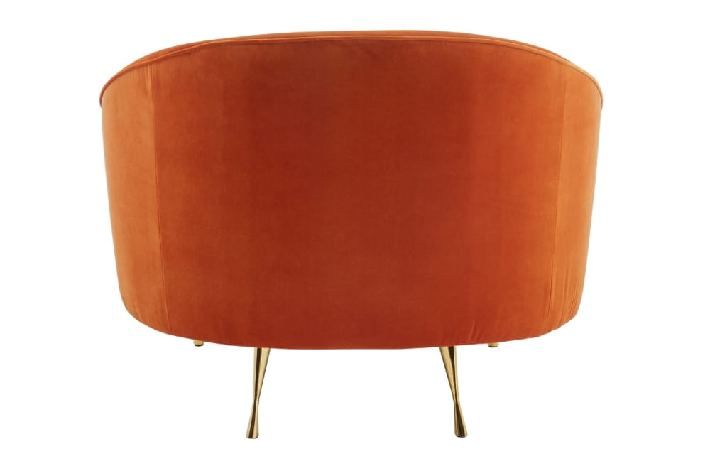 Manhattan Orange Velvet Cocoon Chair