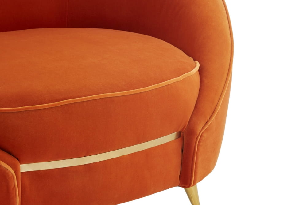Manhattan Orange Velvet Cocoon Chair