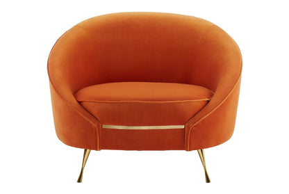Manhattan Orange Velvet Cocoon Chair