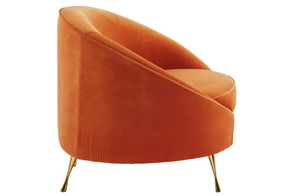 Manhattan Orange Velvet Cocoon Chair