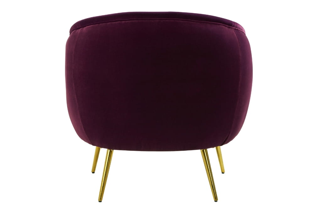 Manhattan Purple Velvet Curved Accent Chair