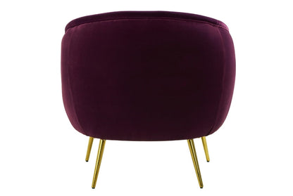 Manhattan Purple Velvet Curved Accent Chair