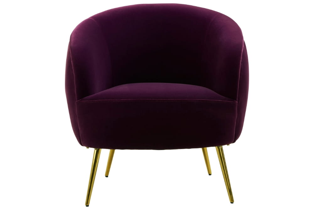 Manhattan Purple Velvet Curved Accent Chair