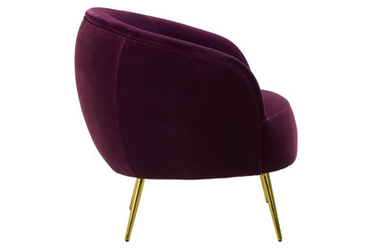 Manhattan Purple Velvet Curved Accent Chair