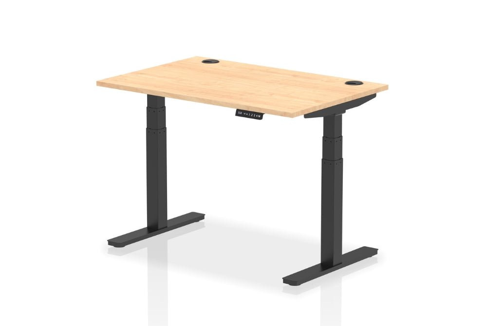 Air Height Adjustable Maple Desk With Cable Ports