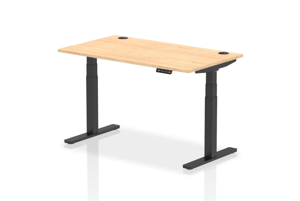 Air Height Adjustable Maple Desk With Cable Ports