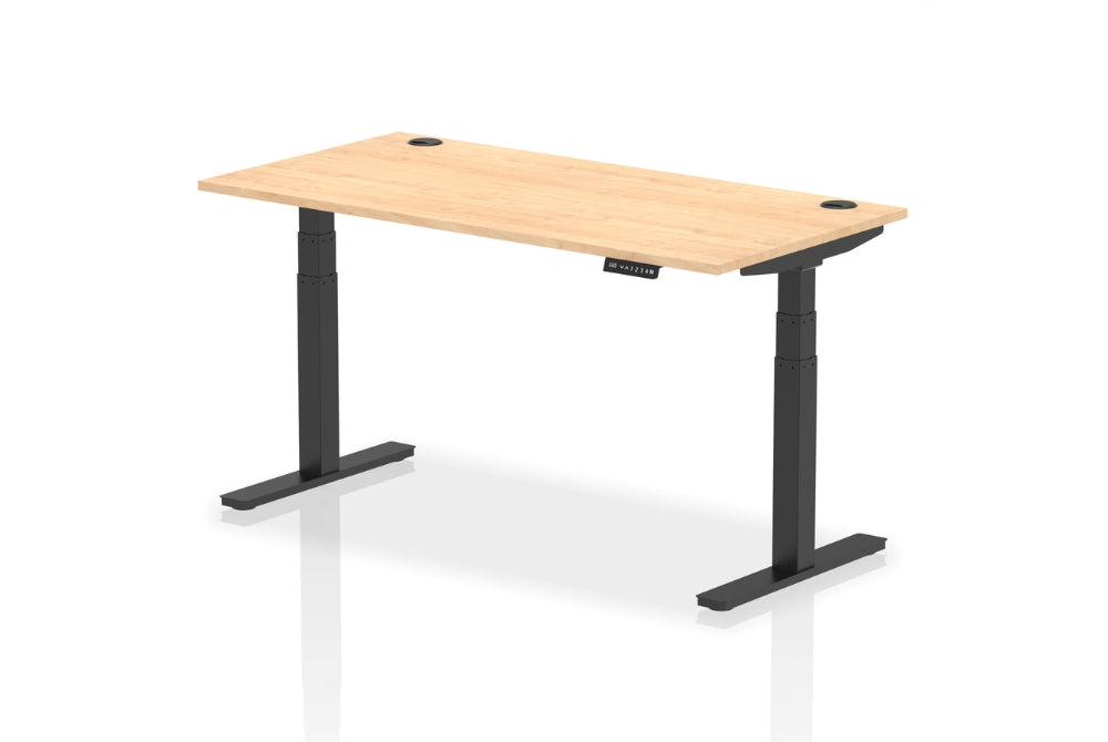 Air Height Adjustable Maple Desk With Cable Ports